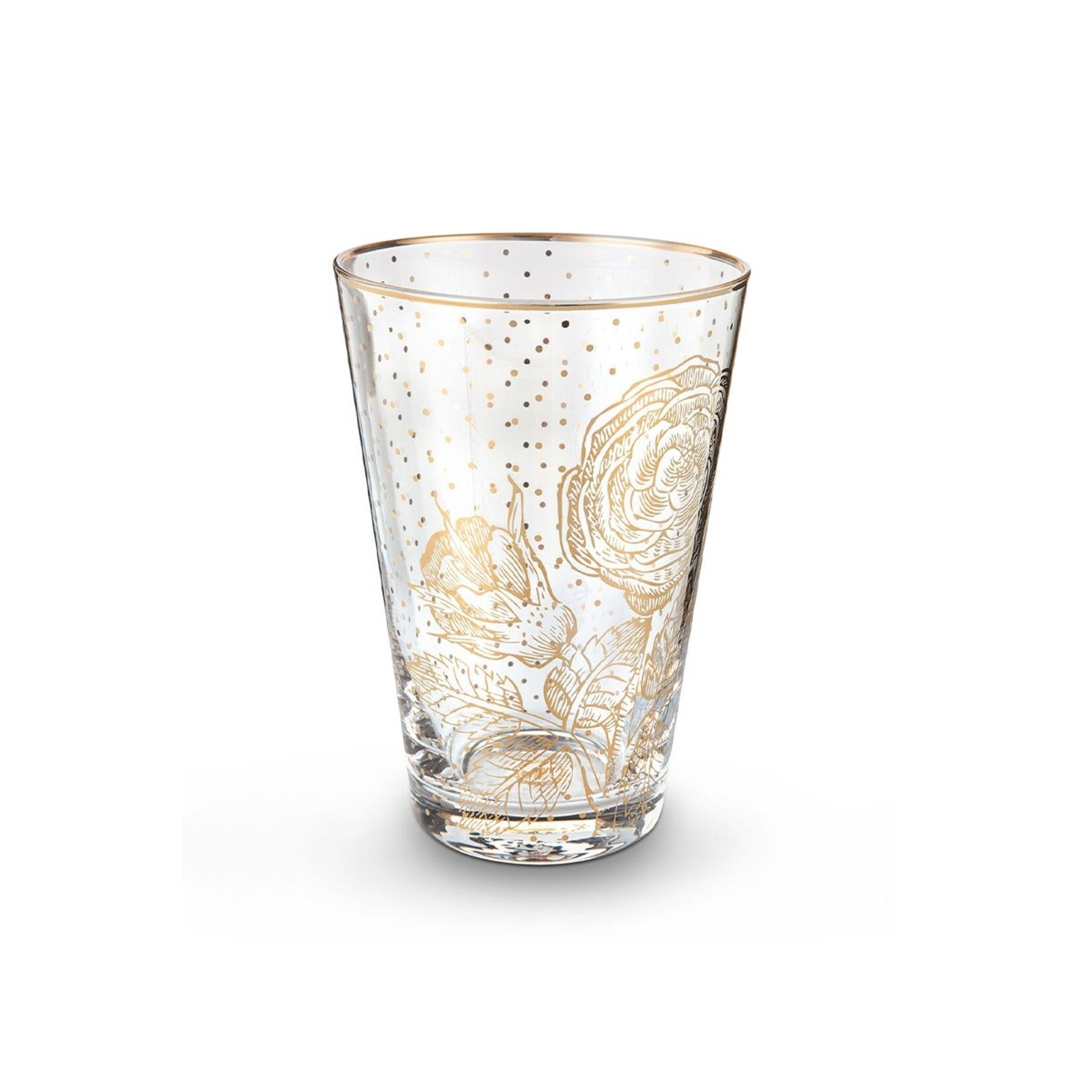 Pip Studio PIP STUDIO ROYAL WHITE LONGDRINK GLAS GOLDEN FLOWER