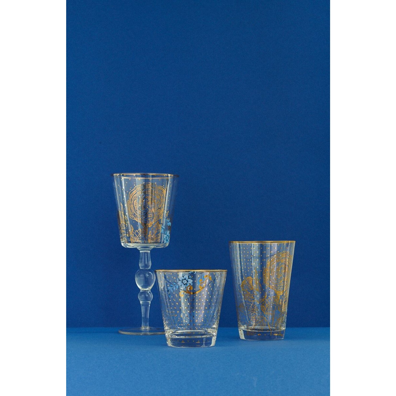 Pip Studio PIP STUDIO ROYAL WHITE LONGDRINK GLAS GOLDEN FLOWER
