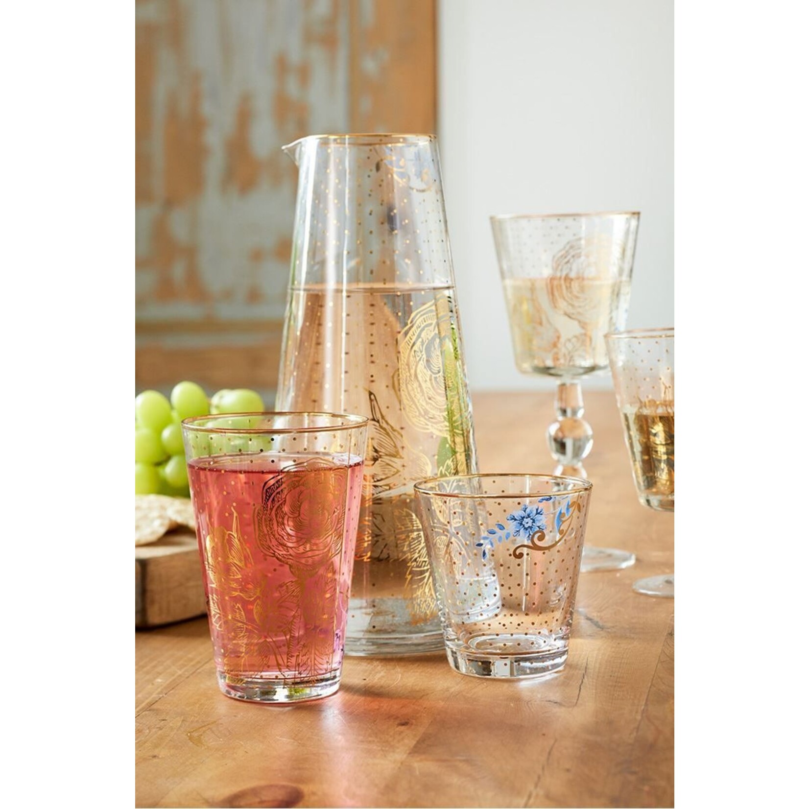 Pip Studio PIP STUDIO ROYAL WHITE LONGDRINK GLAS GOLDEN FLOWER