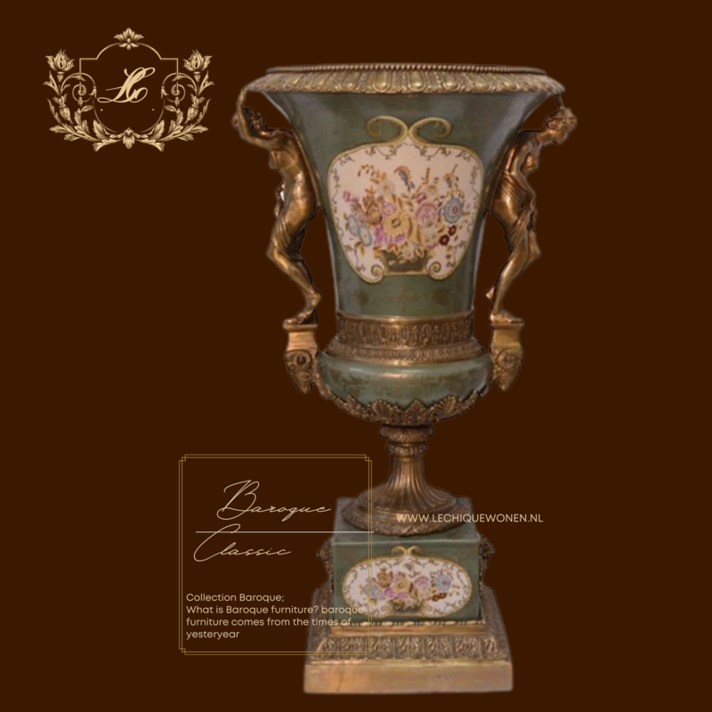 A bronze mounted porcelain urn on stand