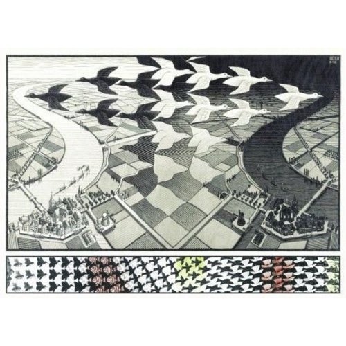 Puzzle day and night Escher Puzzle day and night Escher