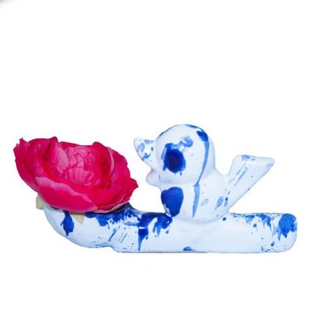 Vase voleur de fleurs bleu de Delft