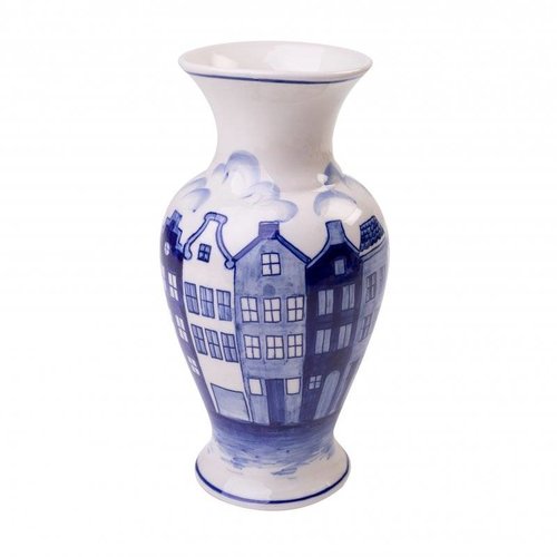 Delfter blauer Kanal beherbergt einen Vase Delfter blauer Kanal beherbergt einen Vase