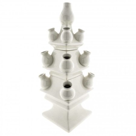 3-teiliges Tulpenvasen-Set, mattweiß