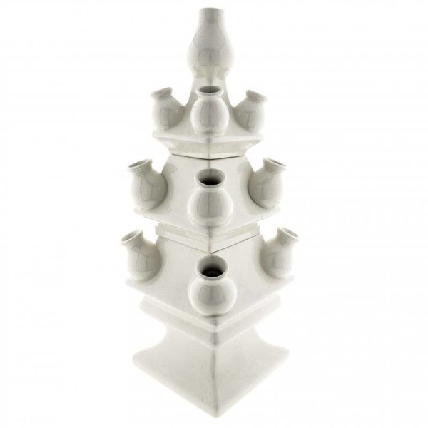 3-teiliges Tulpenvasen-Set, mattweiß