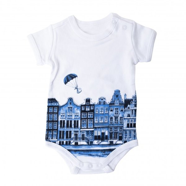 Baby Delft blue baby bodysuit