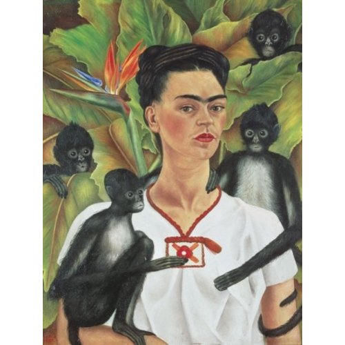 Frida Kahlo puzzle with her monkeys 