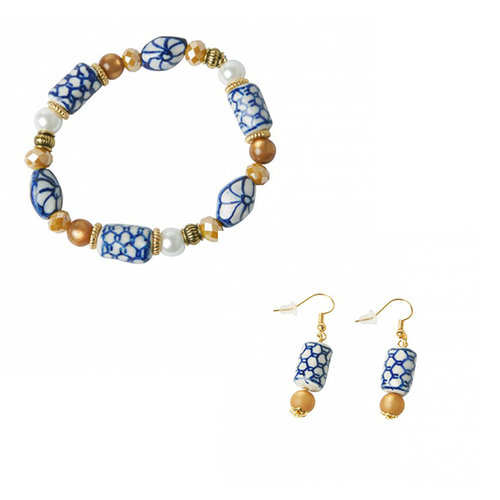 Vermeer jewelry set Delft blue Vermeer jewelry set Delft blue