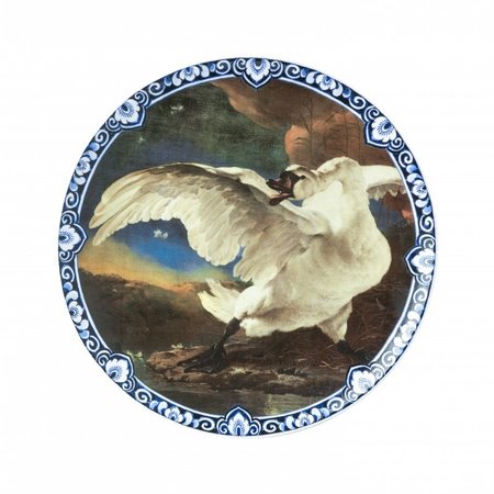 Grande assiette avec le cygne en voie de disparition Rijksmuseum