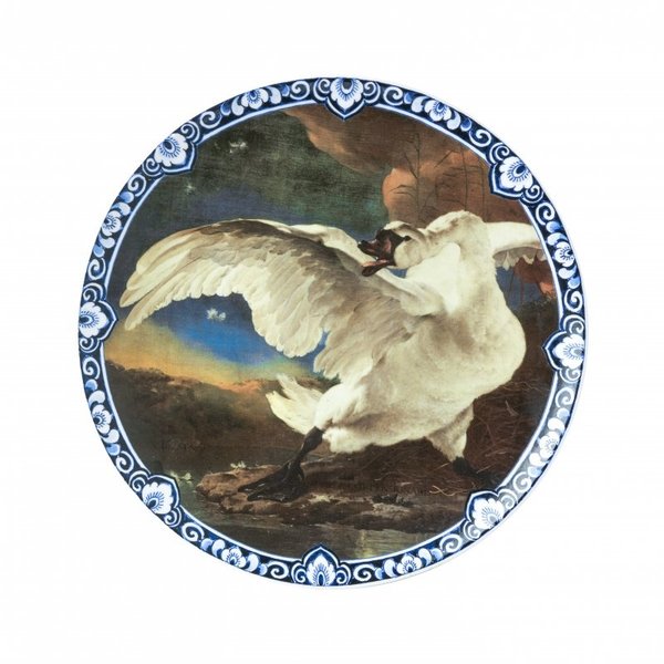 Large plate with the endangered swan Rijksmuseum