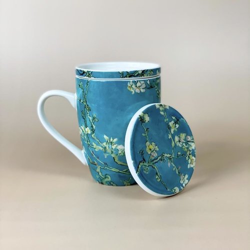 Teetasse mit Aufguss Van Gogh Mandelblüte Teetasse mit Aufguss Van Gogh Mandelblüte