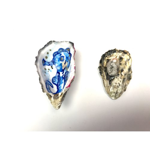 Zeeuws blauw oester doosje 'Zeepaard' Zeeuws blauw oester doosje 'Zeepaard'