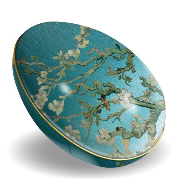 Tin egg with almond blossom by Van Gogh