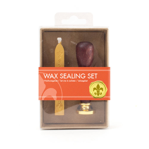 Wax seal set with fleur de lys stamp 