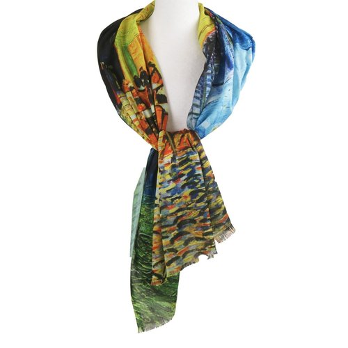 Scarf with an image of ''Café terrace at night'' by Vincent van Gogh Scarf with an image of ''Café terrace at night'' by Vincent van Gogh