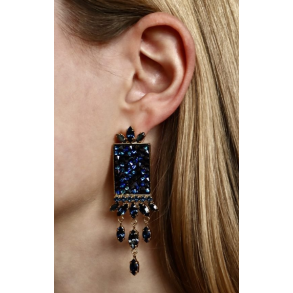 Boucles d'oreilles Reine Maxima Bleu