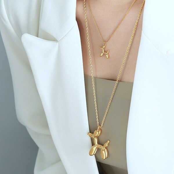 Collier avec pendentif en forme de chien ballon mignon