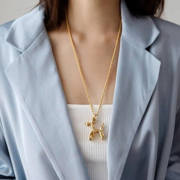 Collier avec pendentif en forme de chien ballon mignon