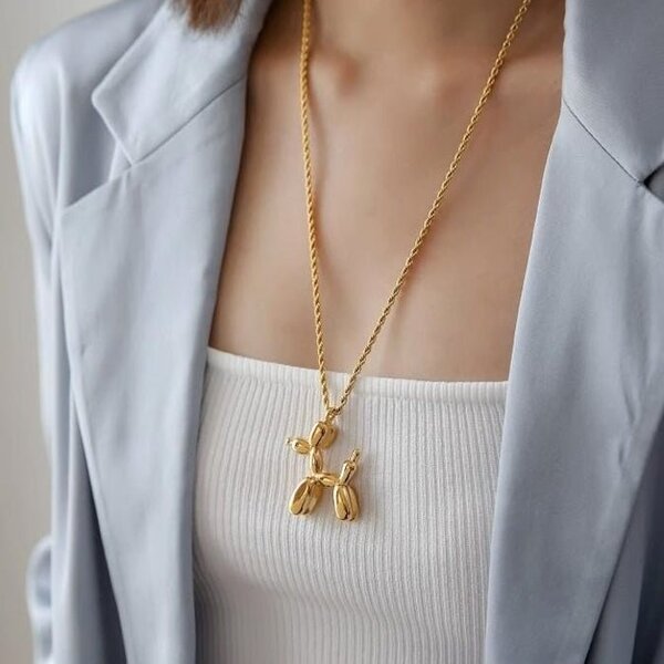 Collier avec pendentif en forme de chien ballon mignon