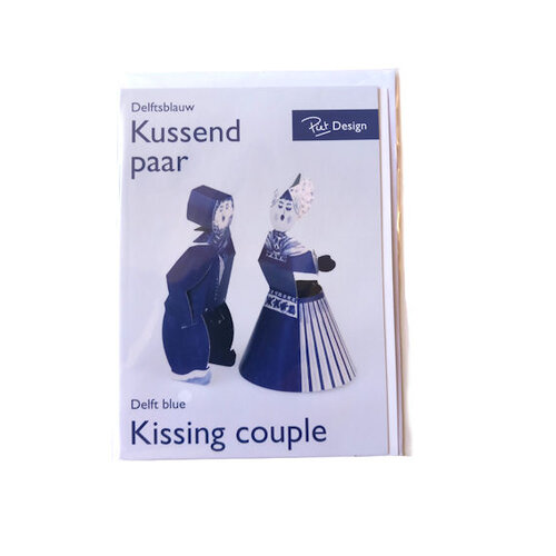 Kussend paar zelf te vouwen in kaart  plus envelop 