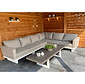 BUITEN living Linea hoek loungeset 6 personen | aluminium + wicker | Misty Grey | 3-delig - 298x230cm