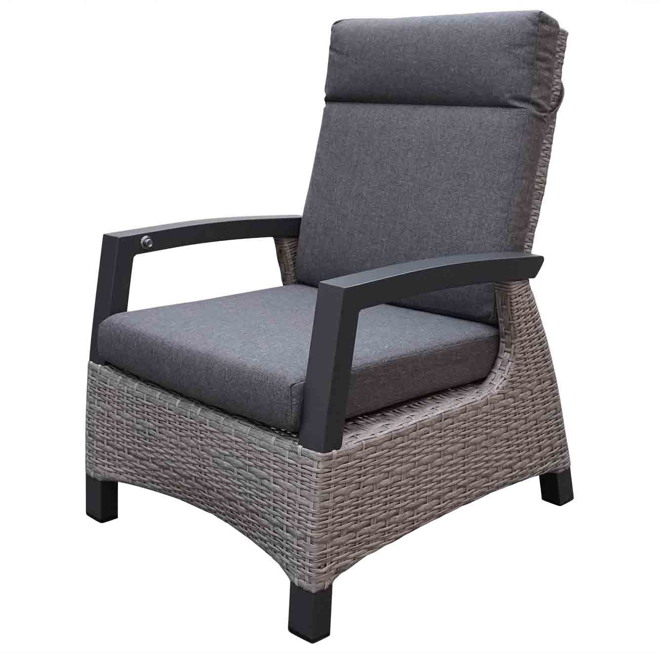 Prato brick loungestoel | aluminium | verstelbaar | antraciet