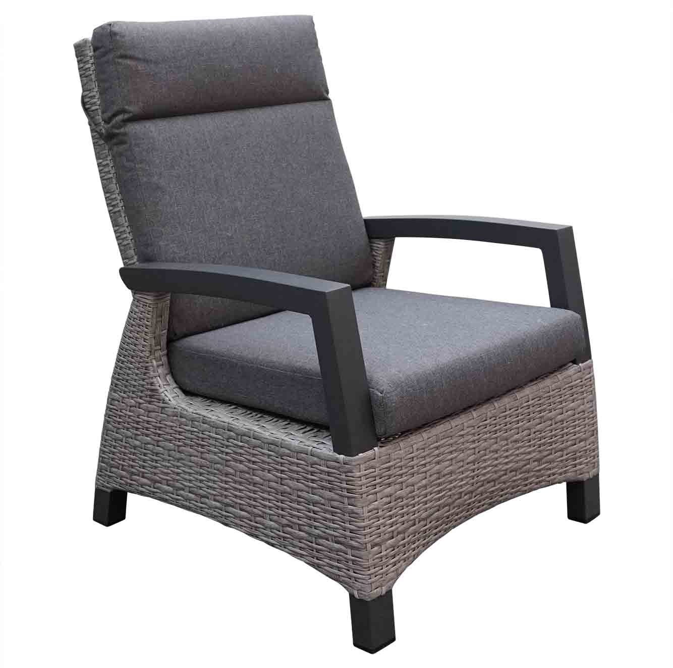 Prato brick loungestoel | aluminium | verstelbaar | antraciet