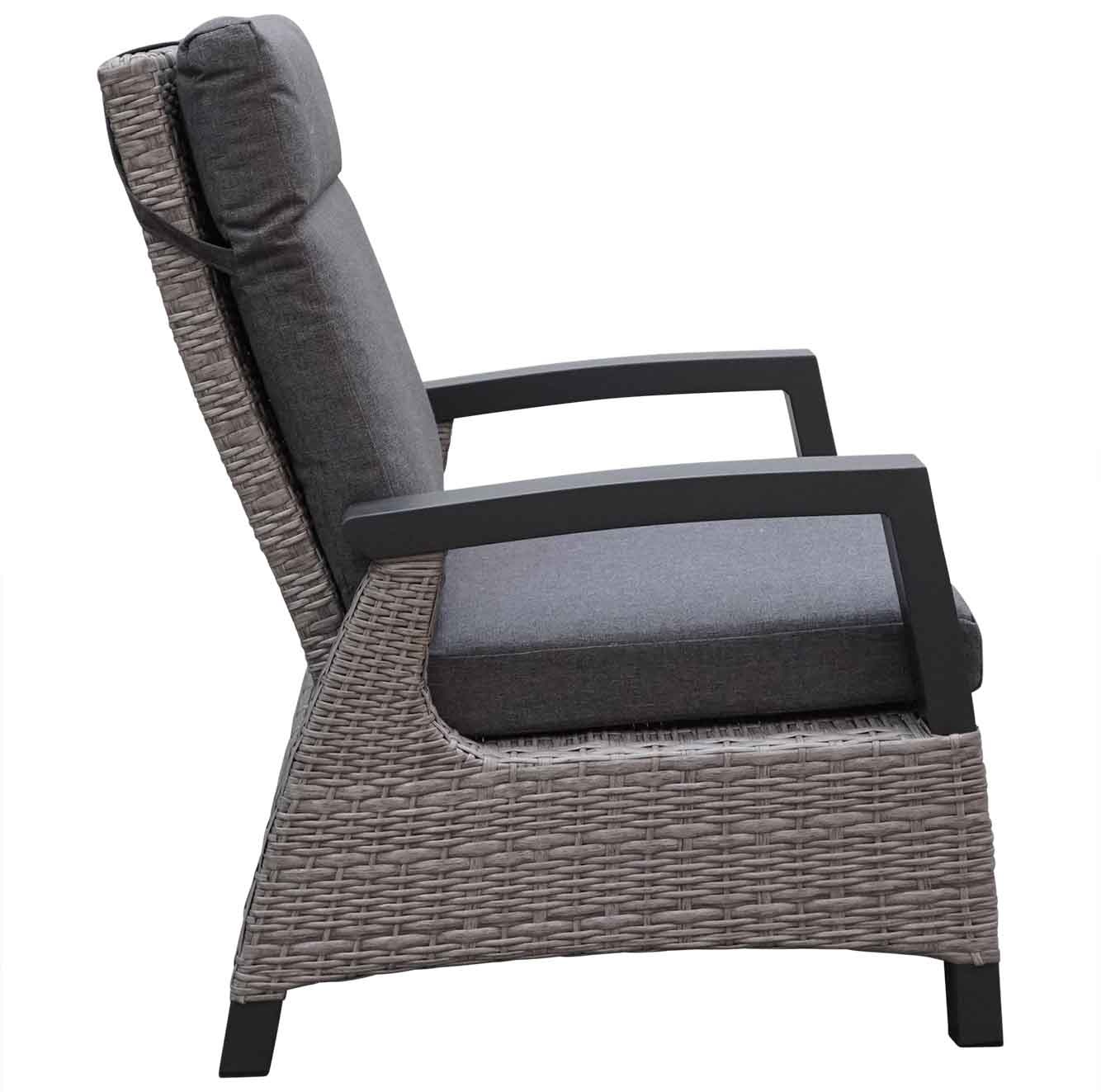 Prato brick loungestoel | aluminium | verstelbaar | antraciet