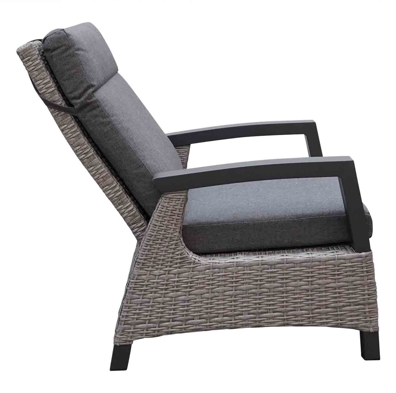 Prato brick loungestoel | aluminium | verstelbaar | antraciet