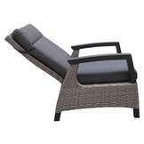Prato brick loungestoel tuin verstelbaar | wicker + aluminium | antraciet