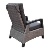 Prato brick loungestoel tuin verstelbaar | wicker + aluminium | antraciet