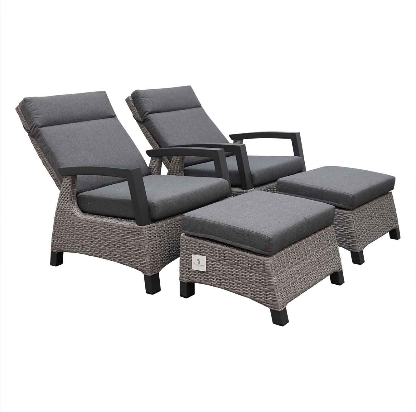 Prato brick loungestoel | aluminium | verstelbaar | antraciet