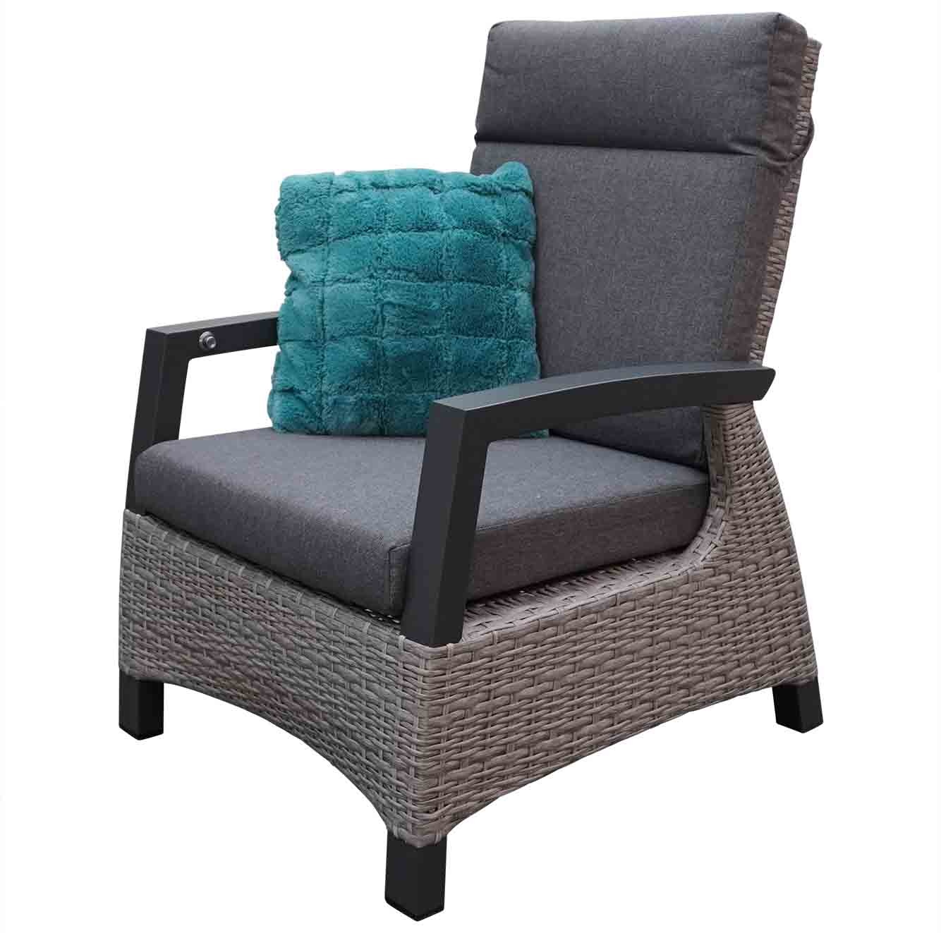 Prato brick loungestoel | aluminium | verstelbaar | antraciet