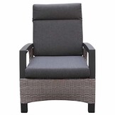 Prato brick loungestoel tuin verstelbaar | wicker + aluminium | antraciet