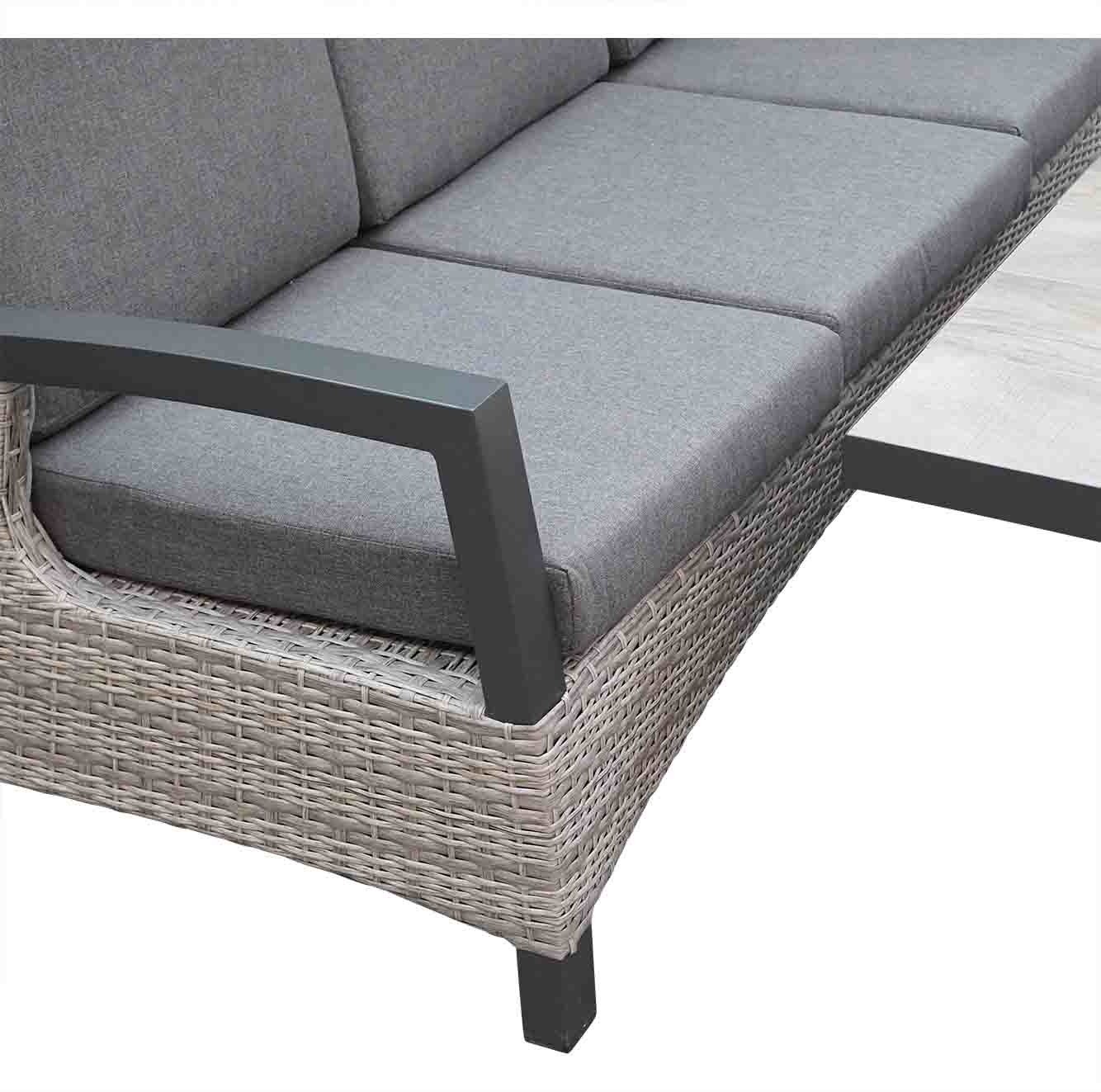 Prato Brick stoel-bank loungeset verstelbaar 4-delig