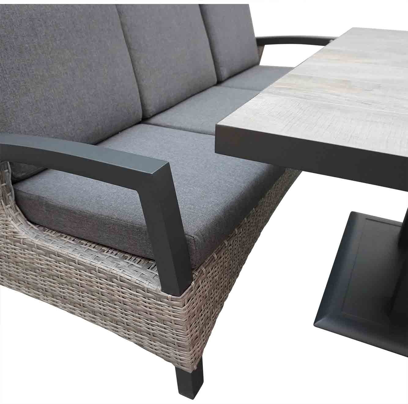 Prato Brick stoel-bank loungeset verstelbaar 4-delig
