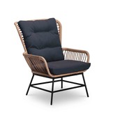 Dex loungestoel tuin met voetenbank | wicker + aluminium | Bamboo antraciet