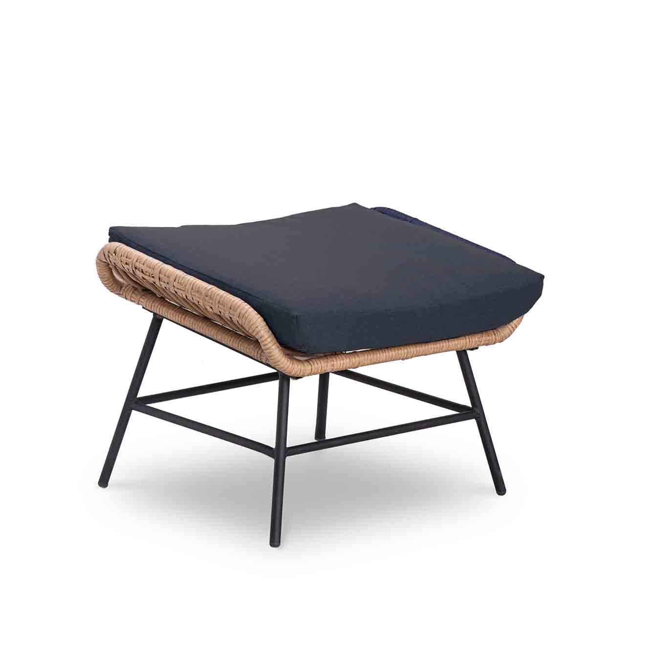 Dex loungestoel incl. voetenbank | bamboo antraciet
