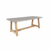 Veltis/Madrid Ash Grey dining tuinset | 4 personen | betonlook + wicker | 200cm