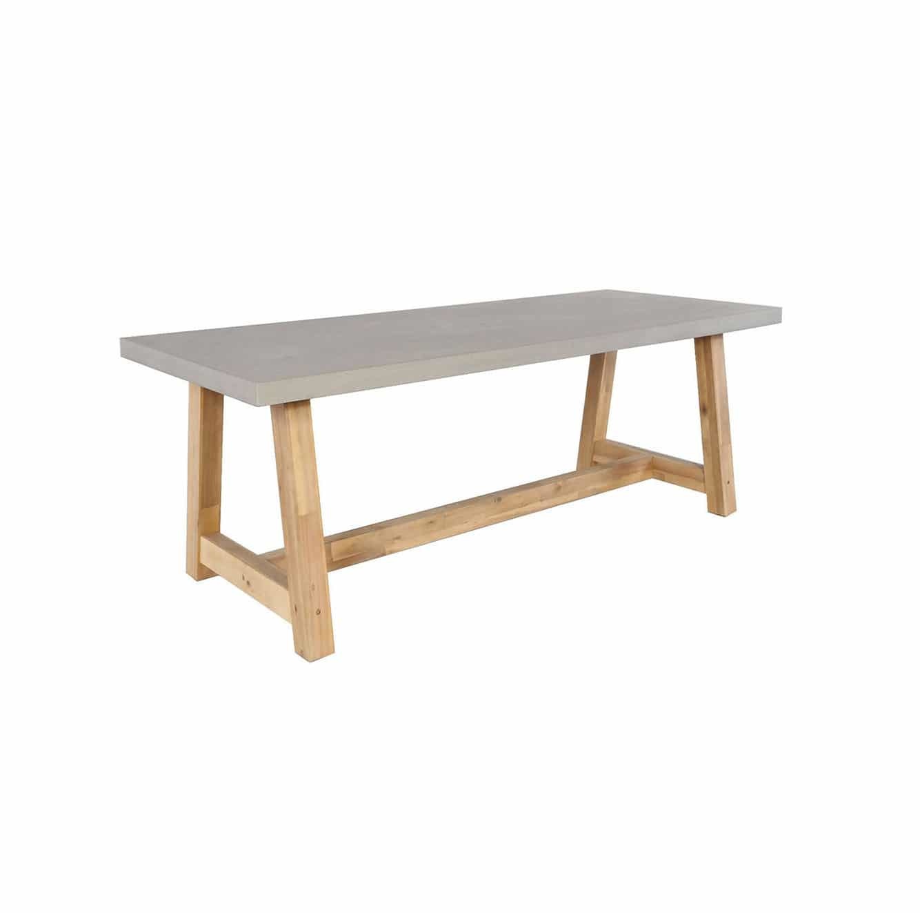 Veltis/Madrid Ash Grey dining tuinset | 4 personen | betonlook + wicker | 200cm