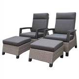 Prato Brick voetenbank | aluminium + wicker