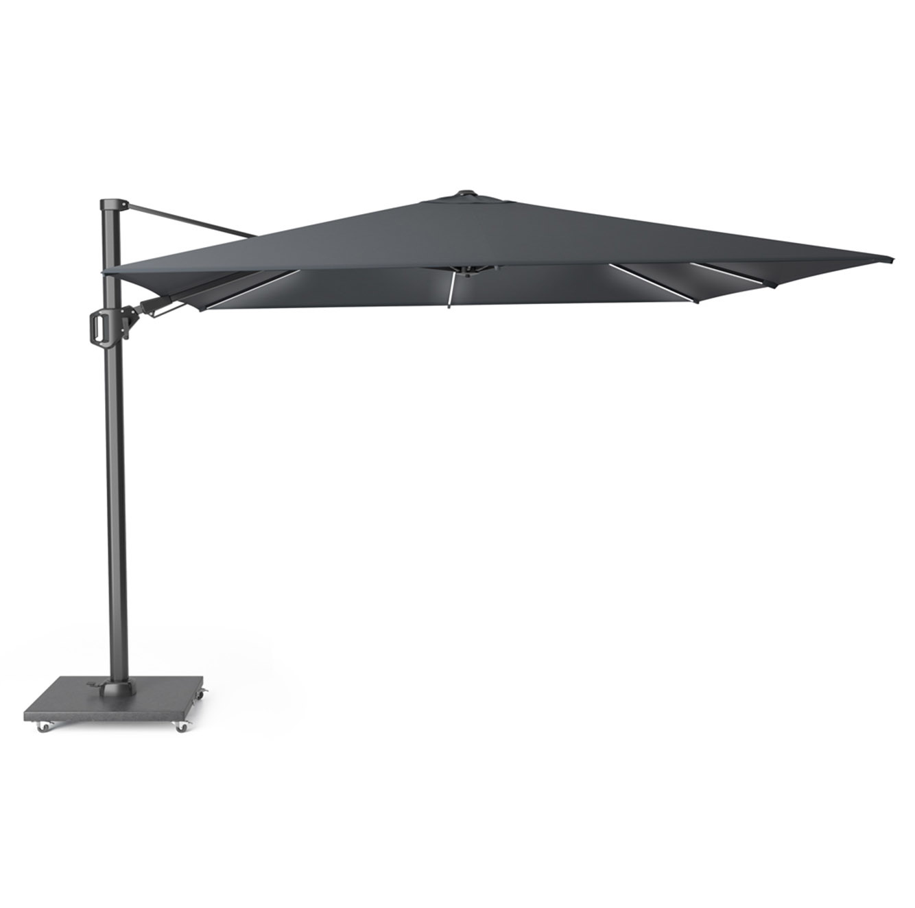 Challenger T² Glow zweefparasol | 300x300cm  | antraciet