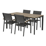 Arezzo dining tuintafel 4 personen | polywood + aluminium | Natural Wood | 160cm