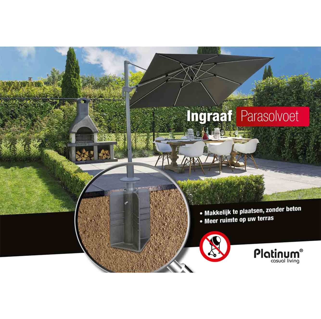 Ingraaf parasolvoet voor zweefparasol