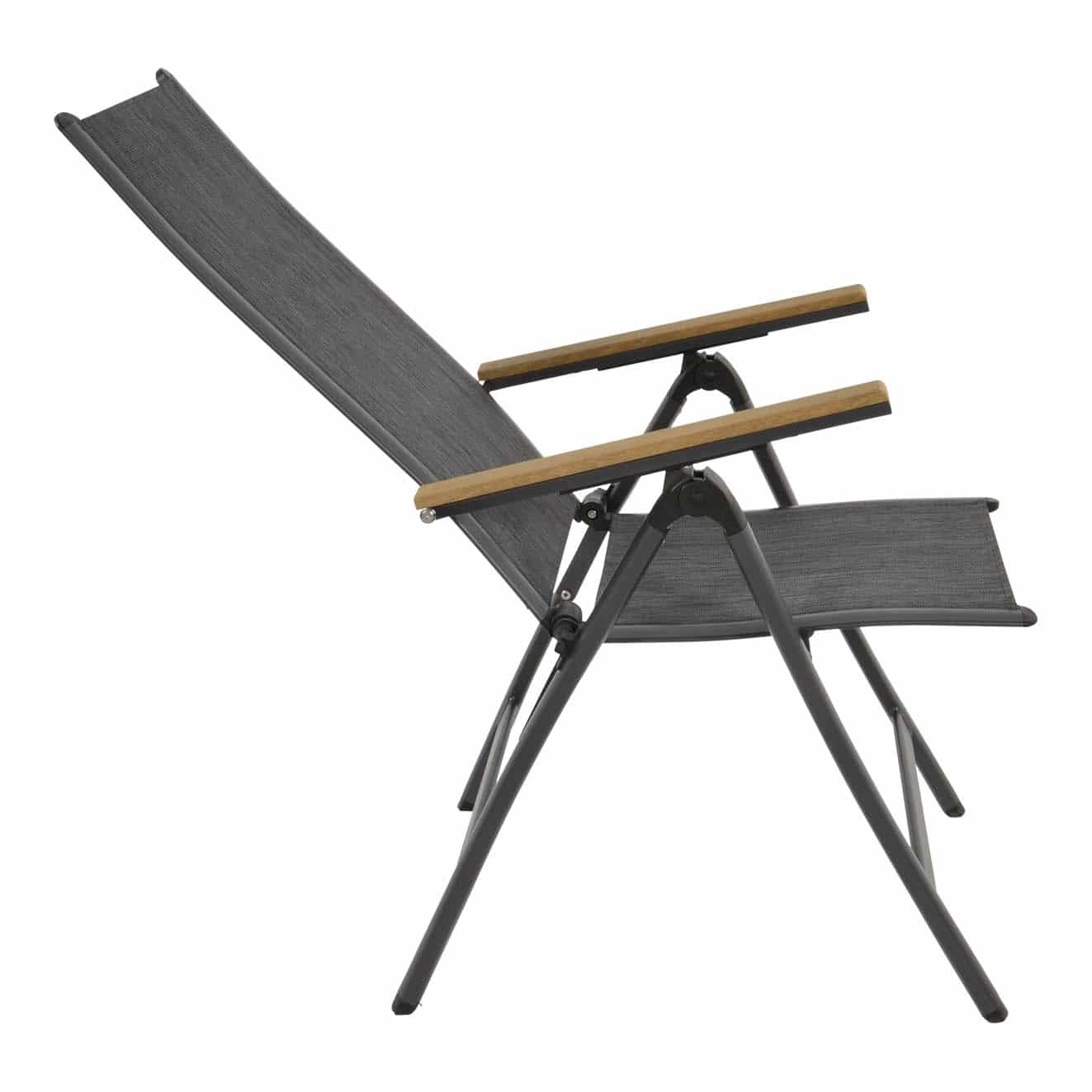 Arezzo dining tuinstoel verstelbaar | textileen + aluminium | antraciet