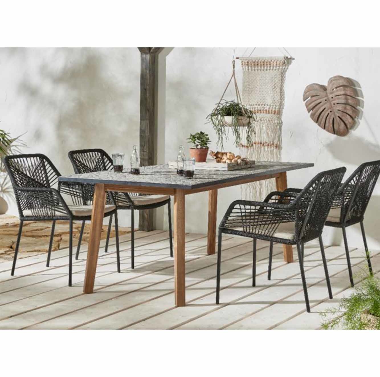 Seville dining tuinstoel | stapelbaar | zwart