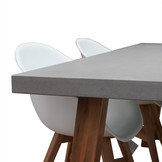 Veltis/Karlstad wit dining tuinset | 4 personen | betonlook + kunststof | 200cm