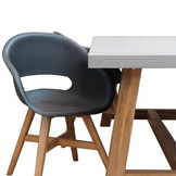 Veltis/Karlstad zwart dining tuinset | 4 personen | betonlook + kunststof | 200cm