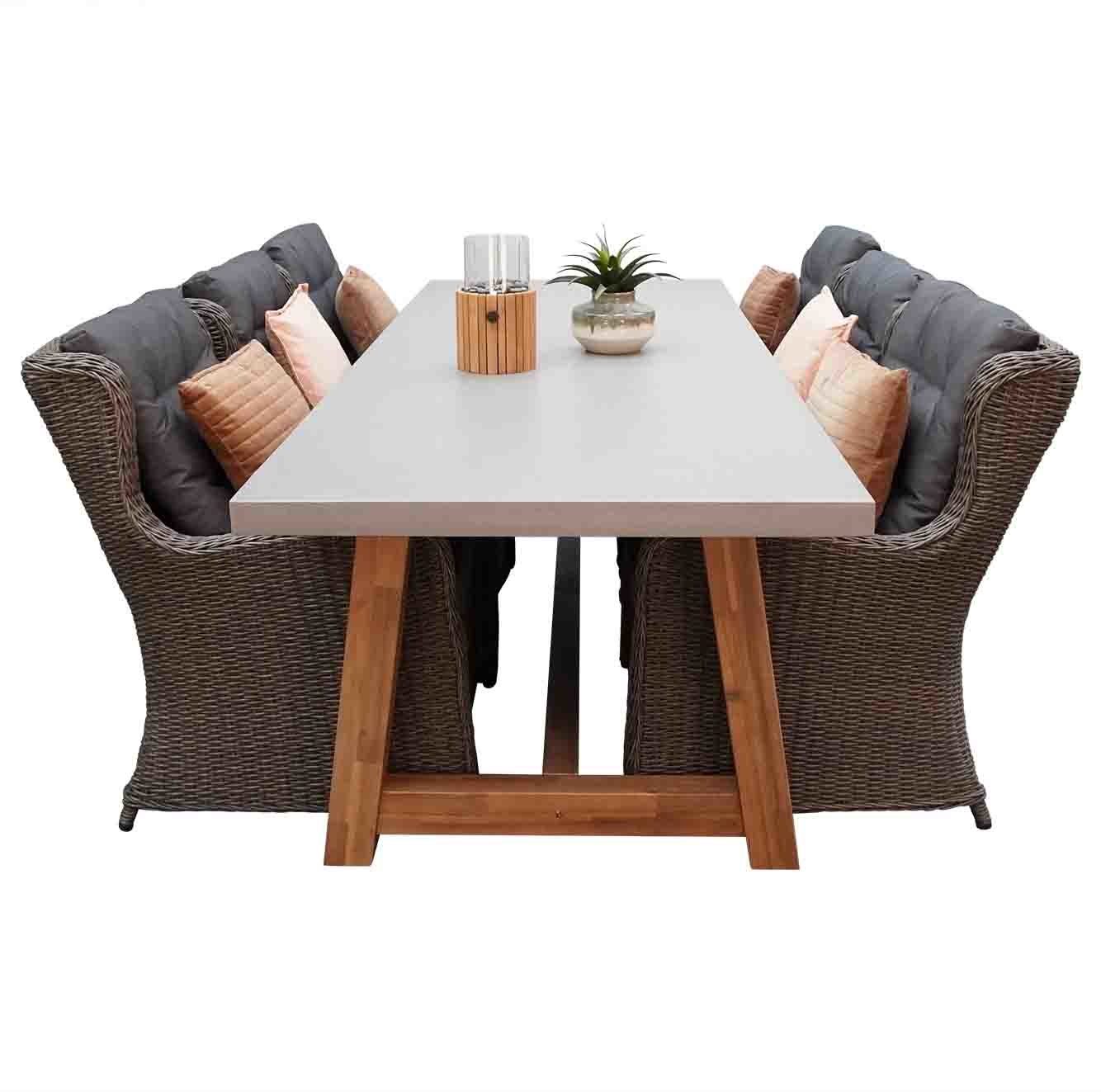 Veltis/Pisa betonlook dining tuinset 7-delig 250x100cm