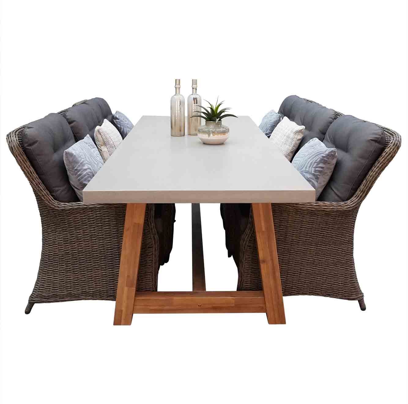 Veltis/Elip dining tuinset 7-delig | betonlook | 250cm